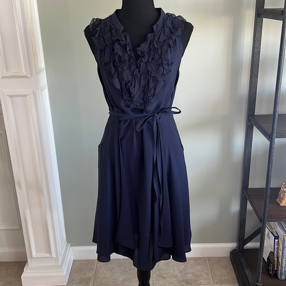 Zara navy wrap dress